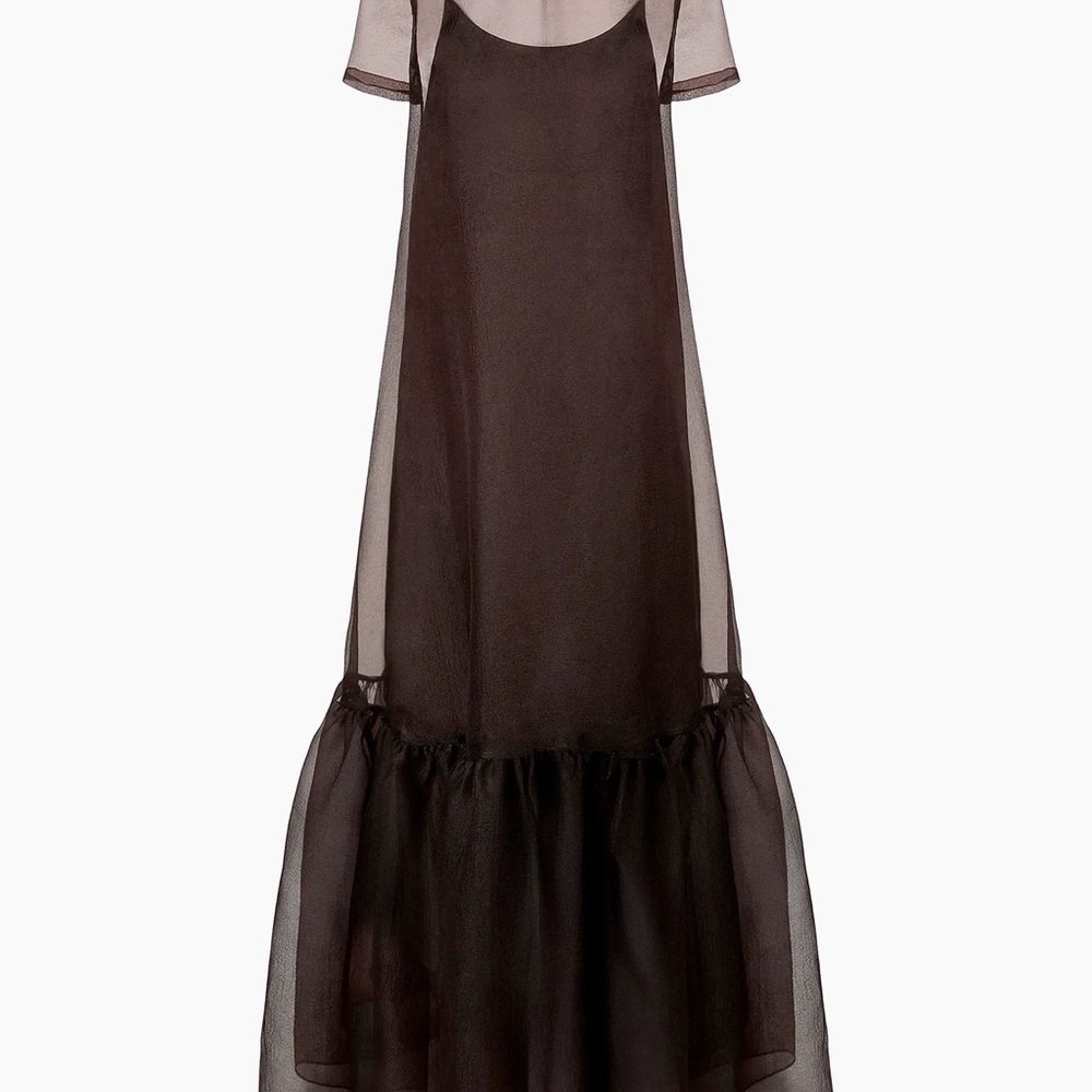 STAUD Sheer Black Maxi Dress